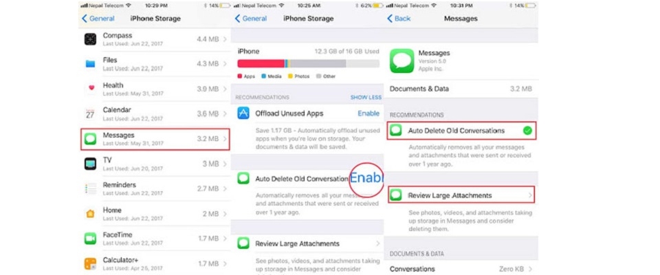 Lựa chọn, xoá các tệp tin đính kèm trên iMessage