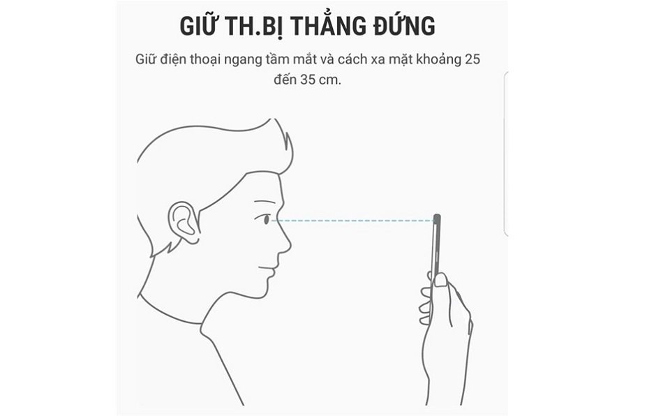 Giữ điện thoại theo phương thẳng đứng