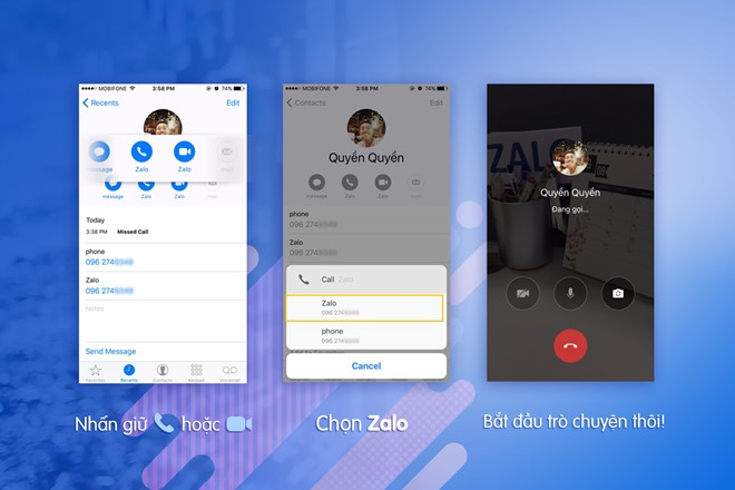 Hướng dẫn gọi điện thoại Zalo ngay từ danh bạ mặc định