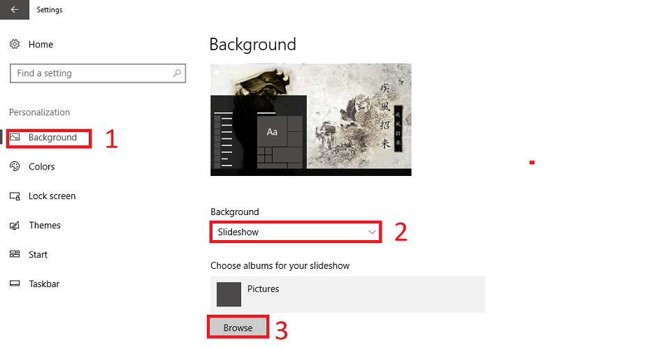 Thay đổi hình nền cho desktop