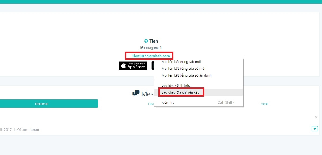 Share tài khoản Sarahah laptop