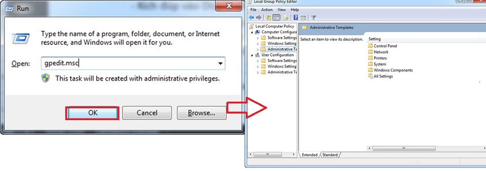 Mở hộp thoại Local Group Policy Editor Mở hộp thoại Local Group Policy Editor