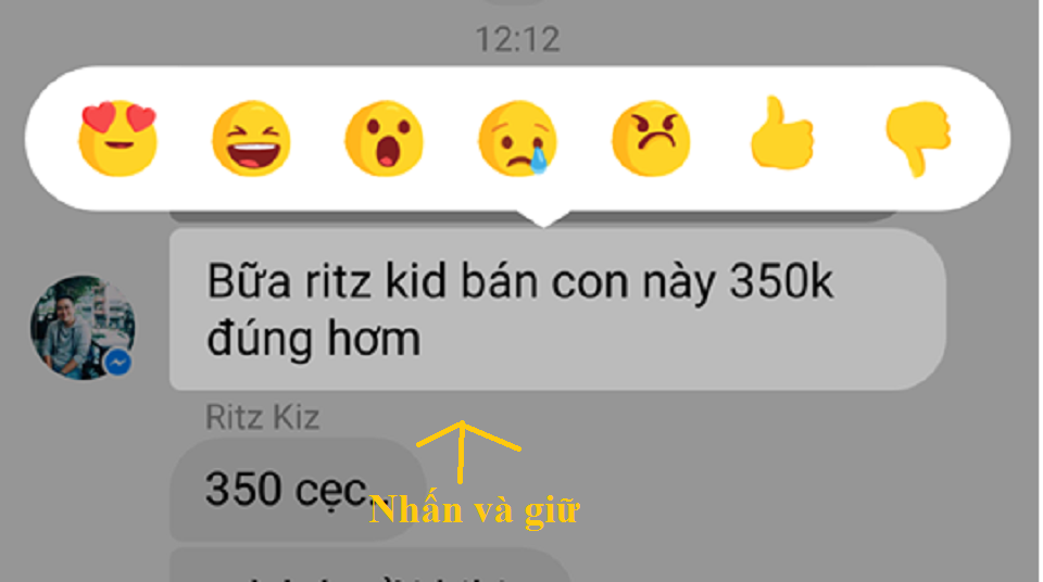 Reaction trên smartphone Reaction trên smartphone