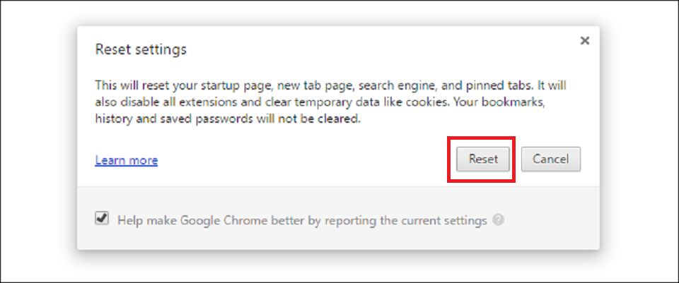 Xác nhận thiết lập cài đặt
