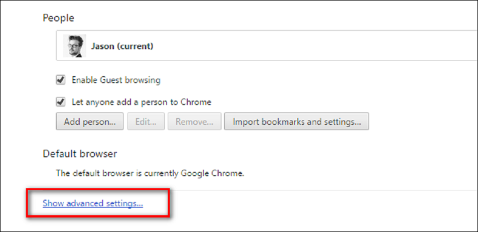 Mở rộng cài đặt