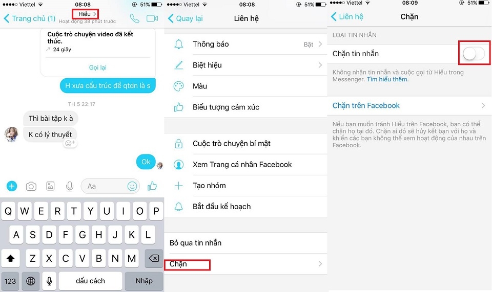 Chặn hoặc bỏ qua tin nhắn