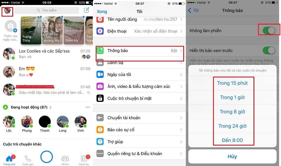 Tắt toàn thông báo Messenger 2