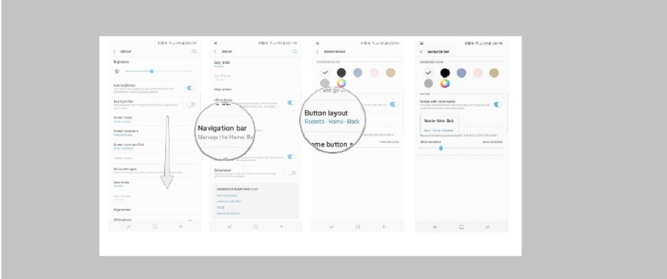 Thay đổi vị trí các phím ảo trên màn hình hiển thị Thay đổi vị trí các phím ảo trên màn hình hiển thị