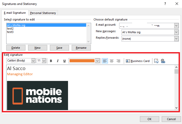 Hướng dẫn tạo chữ kí cho email trong Outlook - Ảnh 5