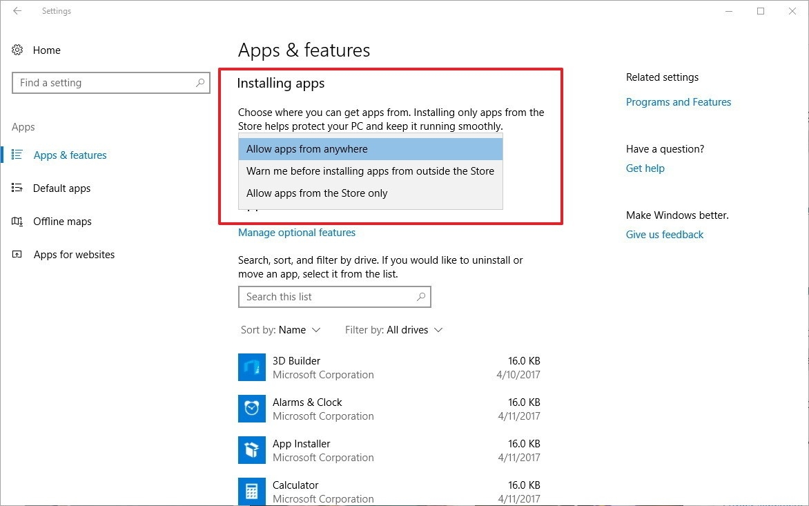 Mẹo kiểm soát cài đặt app Windows 10 Creators Update - Ảnh 2