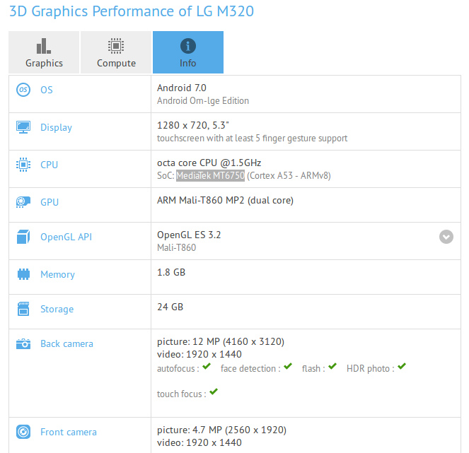 LG M320 bất ngờ lộ diện trên trang GFXBench - Ảnh 2 LG M320 bất ngờ lộ diện trên trang GFXBench - Ảnh 2