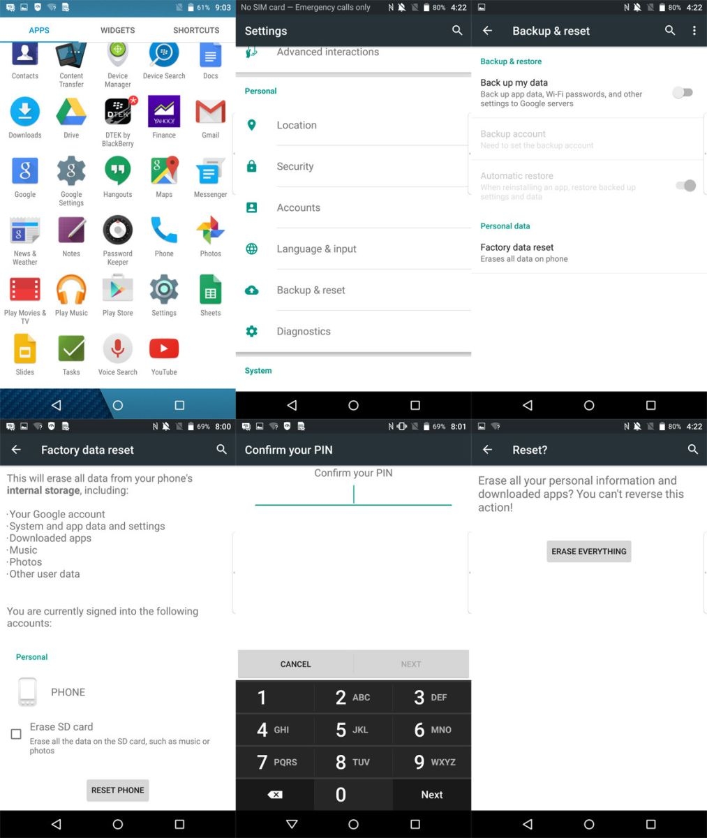 Hướng dẫn cách Factory Reset điện thoại Blackberry Priv
