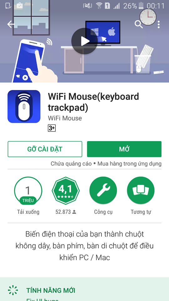 Wifi Mouse - công cụ hữu ích giúp điều khiển máy tính Wifi Mouse - công cụ hữu ích giúp điều khiển máy tính