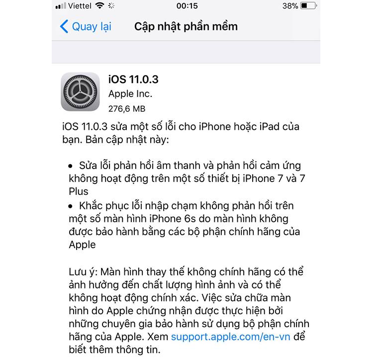 iOS 11.0.3