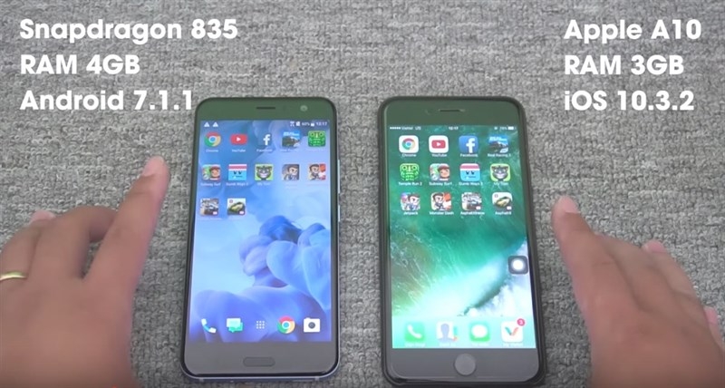 Đọ hiệu năng HTC U11 và iPhone 7 Plus, ai hơn ai?
