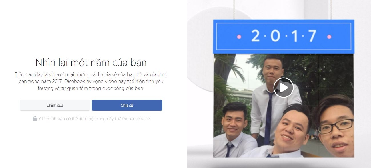 Bước 1: Truy cập đường dẫn sự kiện ''Nhìn lại năm 2017''
