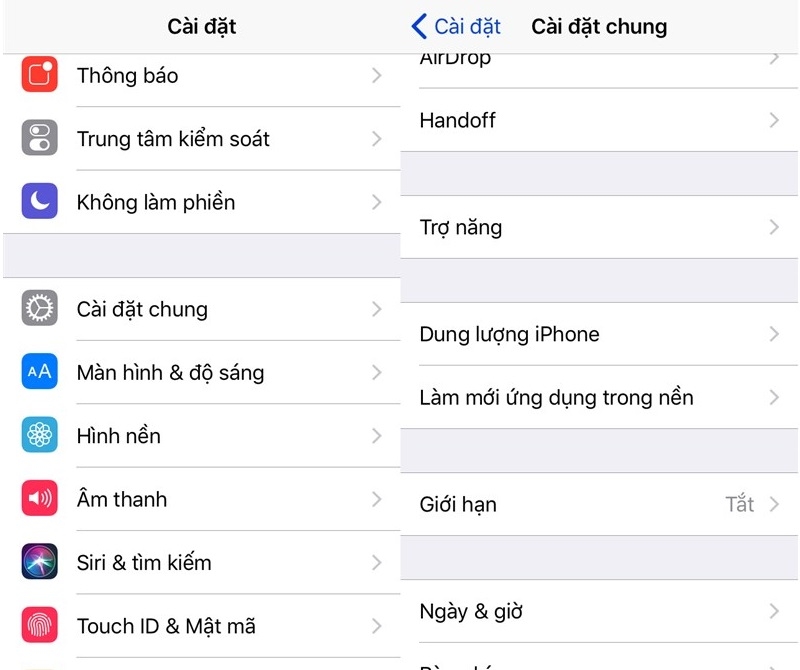 Tắt làm mới ứng dụng trong nền