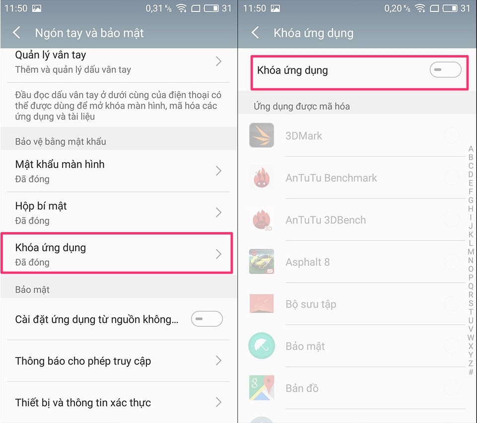 Khoá ứng dụng Khoá ứng dụng