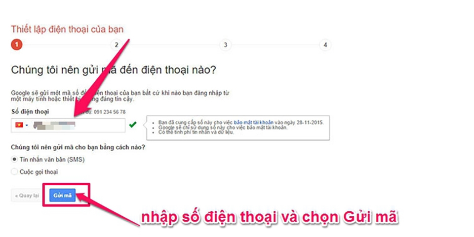 Kích hoạt mật khẩu 2 lớp Google