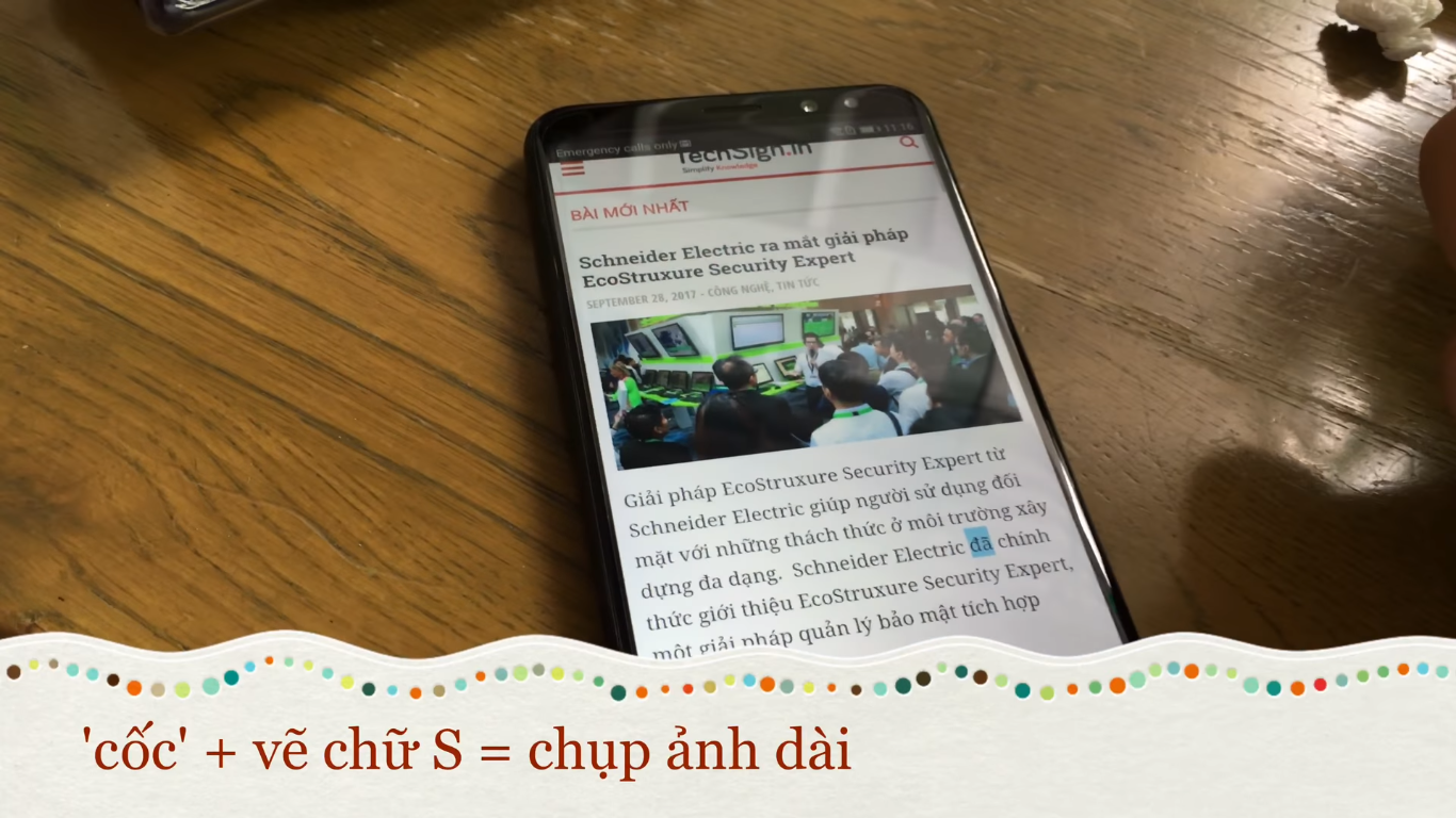 Gõ + Vẽ chữ S để chụp ảnh màn hình dài: Có nghĩa là khi bạn thực hiện thao tác này hệ thống tự động lướt dài trang web và chụp ảnh màn hình kết, điều này giúp bạn lưu lại nhiều thông tin trên trang web hơn, thay vì việc vừa lướt vừa chụp. Gõ + Vẽ chữ S để chụp ảnh màn hình dài: Có nghĩa là khi bạn thực hiện thao tác này hệ thống tự động lướt dài trang web và chụp ảnh màn hình kết, điều này giúp bạn lưu lại nhiều thông tin trên trang web hơn, thay vì việc vừa lướt vừa chụp.