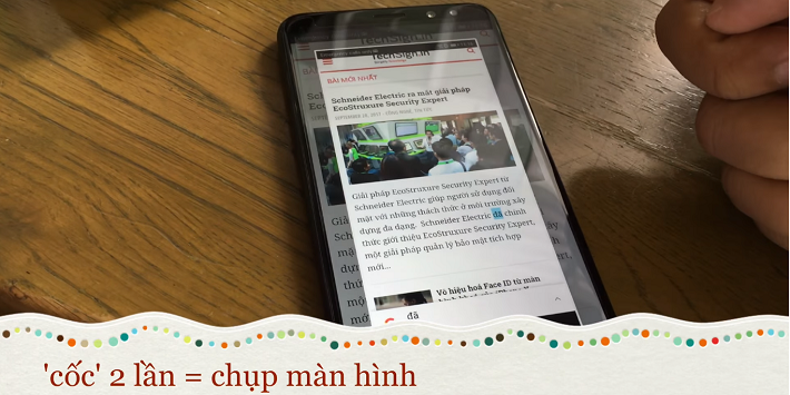 Gõ (Cốc) 2 lần để chụp hình đang hiện diện Gõ (Cốc) 2 lần để chụp hình đang hiện diện