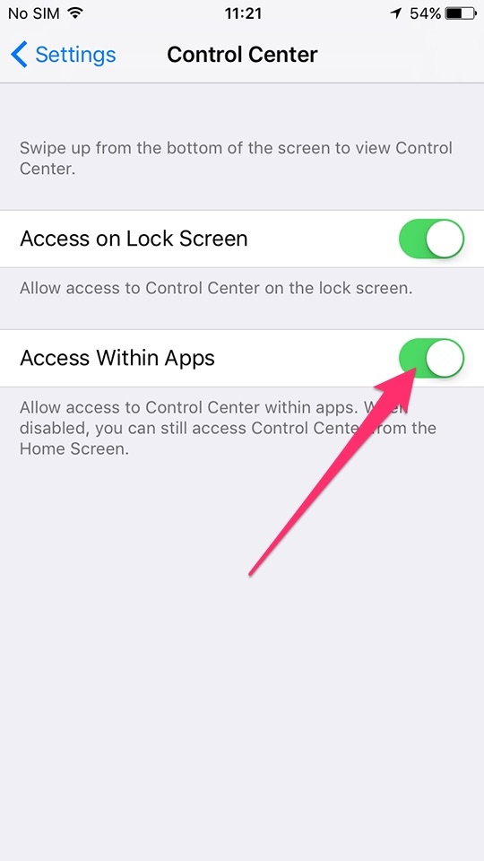 Vô hiệu hoá Control Center trên iOS khi xem phim, chơi game Vô hiệu hoá Control Center trên iOS khi xem phim, chơi game