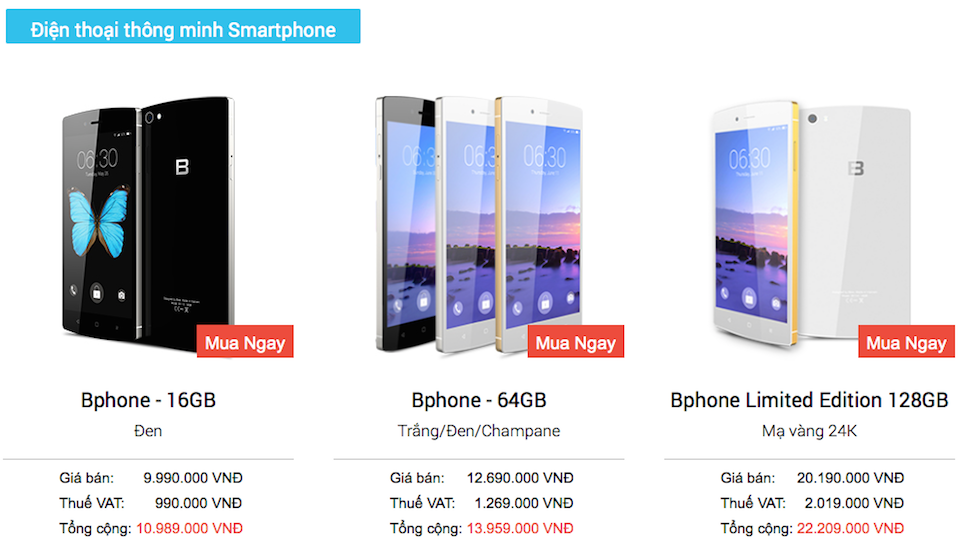 gia ban Bphone