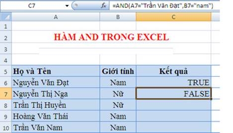 Nếu sai kết quả trả về sẽ là FALSE