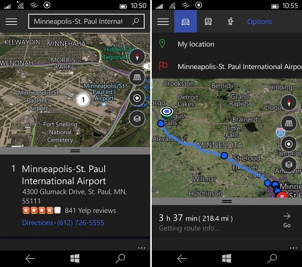 Ứng dụng Maps trên windows 10