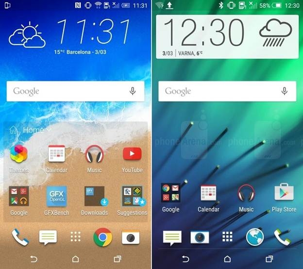 Giao diện trên HTC One M9