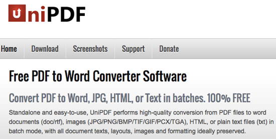 UniPDF: Phần mềm chuyển đổi từ PDF sang Word