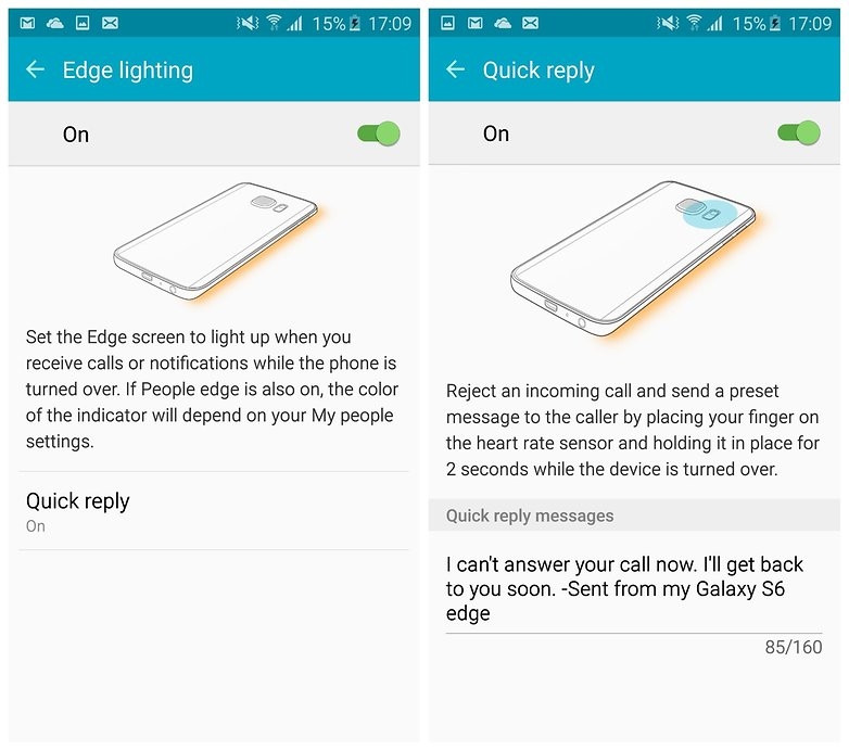 Từ chối cuộc gọi bằng một ngón tay và gửi trả lời tự động trên Galaxy S6 Edge