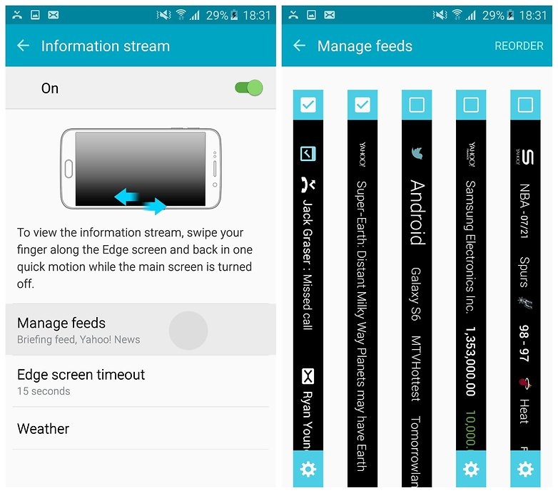 Nhận thông tin hữu ích trên Galaxy S6 Edge