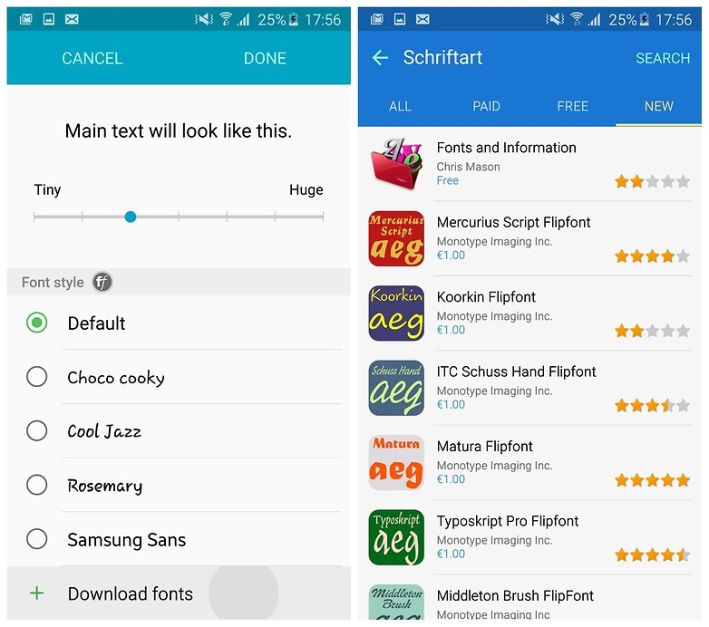 Thay đổi phông chữ trên Galaxy S6 Edge