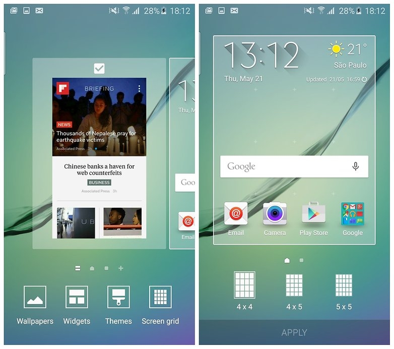 Quản lý màn hình chủ trên Galaxy S6 Edge