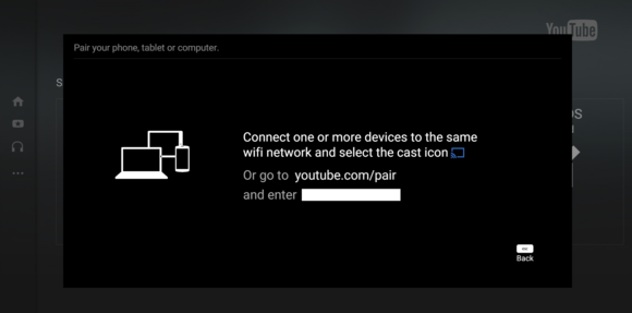 nhấn vào mục Settings> Connected TVs> Add a TV.
