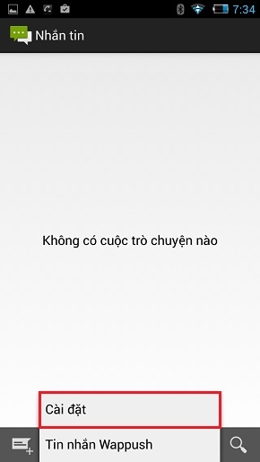Trượt xuống bên dưới và chọn mục Cài đặt.
