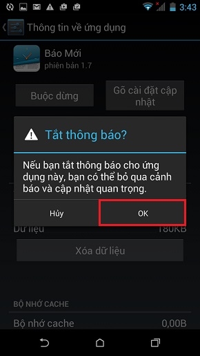 Tắt thông báo của các ứng dụng trên HTC Desire 616