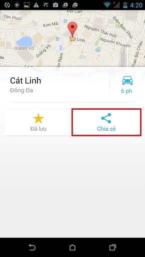Chia sẻ vị trí hiện tại của bạn với người khác qua Bản đồ