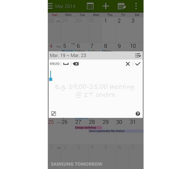 Sử dụng tính năng Dicrect Pen trong S Planner trên Galaxy Note 4