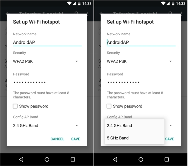 Hotspot 5Ghz band điểm truy cập
