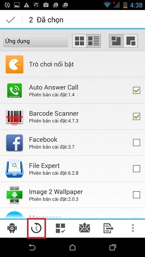 Sao lưu ứng dụng Android