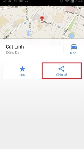 Chia sẻ vị trí hiện tại của bạn với người khác qua Bản đồ