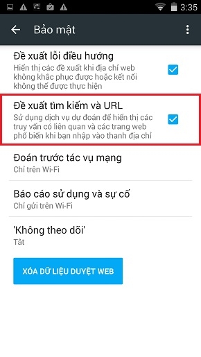 Bật tính năng đề xuất tìm kiếm và URL trên trình duyệt Chrome