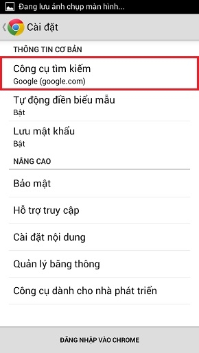 Thay đổi công cụ tìm kiếm trên trình duyệt Chrome
