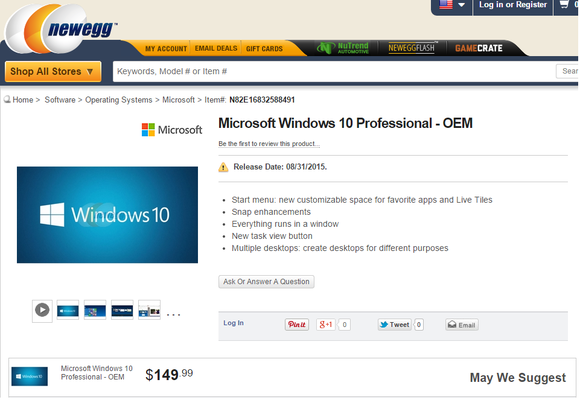 giá bán Windows 10