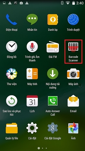 Bạn truy cập Barcode Scanner.