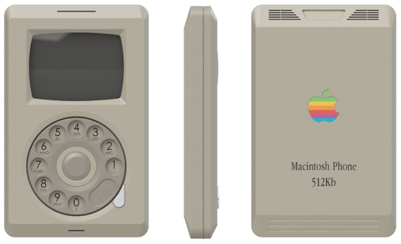 Chiếc Macintosh Phone 512Kb theo sự hình dung của Pierre Cerveau. Chỉ với mục đích thông tin nên sản phẩm sở hữu phím số quay giống với dòng iPod cũng như màn hình đơn sắc.