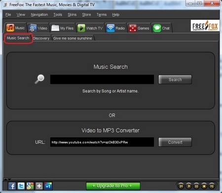 Tab Music để tìm kiếm và tải nhạc