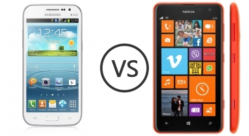 Thời lượng pin trên Lumia 625 và Galaxy Win